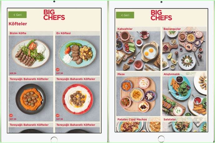 BigChefs'in menüleri dijitalleşti